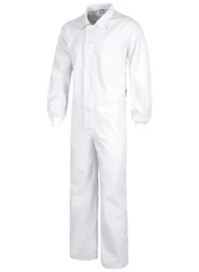 Work Team Buzo o Mono de Trabajo Alimentación,  con Cierre de Velcro, Bolso de Pecho Interior y puños elásticos.