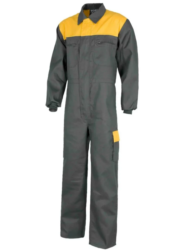 Work Team Buzo con Canesú Combinado, Cremalleras de Nylon, Dos Bolsos en Perneras con tapetas Combinados. Mono de Trabajo. Hombre - Imagen 6