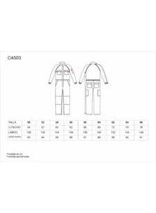 WorkTeam Buzo Recto con Cuello de Tira, Mangas y Detalles bicolores, Mono de Trabajo. Hombre