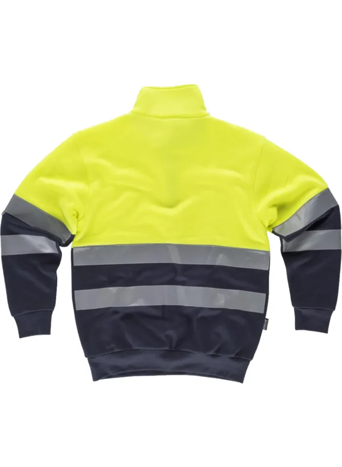 Work Team Sudadera combinada con Cintas Reflectantes y Ata Visibilidad. Cuello Alto con Cierre de Media Cremallera de Nylon y Costuras reforzadas. - Imagen 5