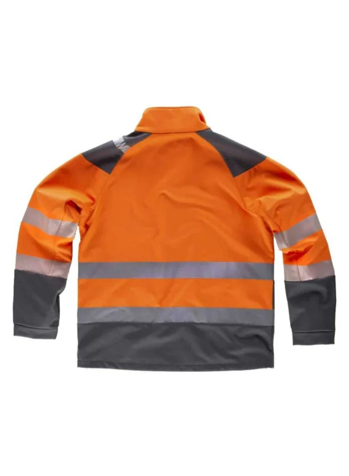 WorkTeam Chaqueta Workshell de ALTA VISIBILIDAD, Cintas Reflectantes, Cortavientos, Repelente al Agua, Membrana Interor Transpirable y Alta Capacidad Térmica. Unisex - Imagen 4