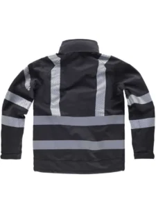 WorkTeam Chaqueta Workshell con Cintas Reflectantes, Cosidas y Pegadas. Chaqueta Cortavientos, Repelente al Agua, Membrana Interior Transpirable, Alta Capacidad Térmica y Capucha. Unisex