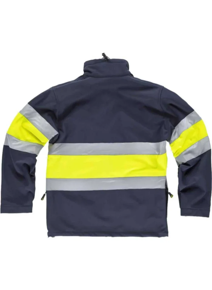Work Team Cazadora Softshell Trabajo Alta Visibilidad con Cintas Reflectantes. Unisex