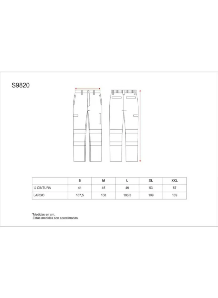 Work Team Pantalón Workshell Combinado Alta Visibilidad y cintas reflectantes Hombre