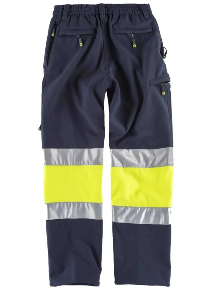 Work Team Pantalón Workshell Combinado Alta Visibilidad y cintas reflectantes Hombre