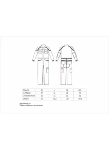 WorkTeam Buzo o Mono de Trabajo multibolsillos con refuerzo en culera. Hombre