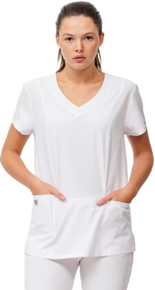 WORKTEAM Casaca Sanitaria Entallada Mujer, Tejido Elástico, Cuello en V. Camisa Médico, Enfermera, Dentista, Estética, Veterinaria. Mujer - Imagen 4