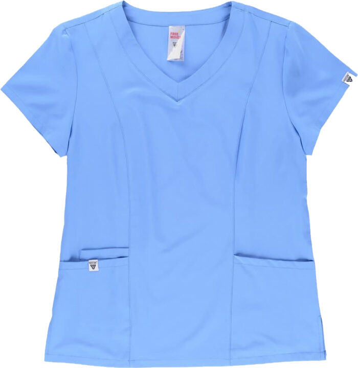 WORKTEAM Casaca Sanitaria Entallada Mujer, Tejido Elástico, Cuello en V. Camisa Médico, Enfermera, Dentista, Estética, Veterinaria. Mujer - Imagen 2