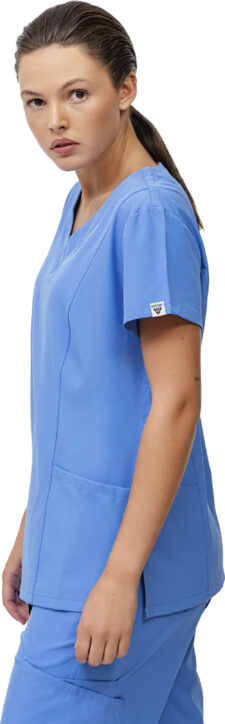 WORKTEAM Casaca Sanitaria Entallada Mujer, Tejido Elástico, Cuello en V. Camisa Médico, Enfermera, Dentista, Estética, Veterinaria. Mujer - Imagen 10