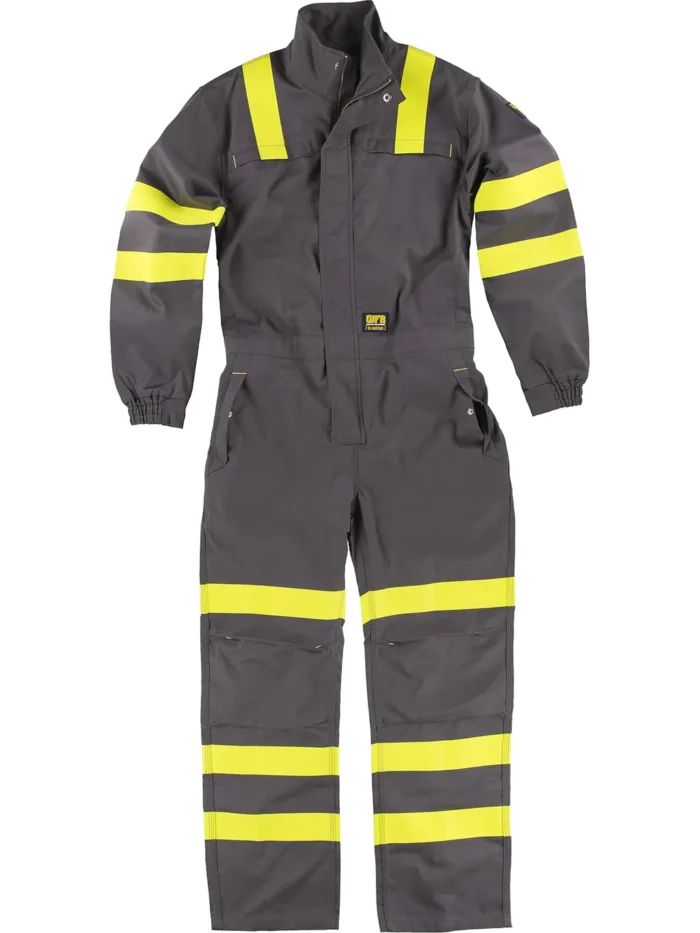 WORKTEAM Mono o Buzo Ignífugo, Antiestático y Arco Eléctrico, Visibilidad Realzada, Cintas Fluorescentes Amarillas y Triple Costura. Unisex - Imagen 2