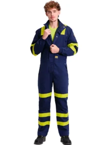 WORKTEAM Mono o Buzo Ignífugo, Antiestático y Arco Eléctrico, Visibilidad Realzada, Cintas Fluorescentes Amarillas y Triple Costura. Unisex - Imagen 5