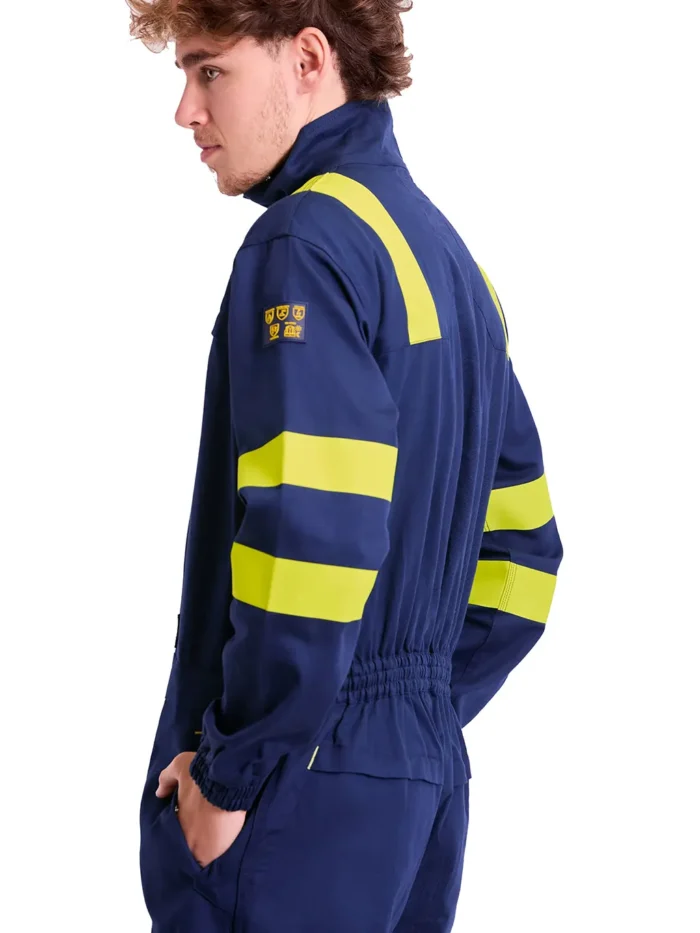 WORKTEAM Mono o Buzo Ignífugo, Antiestático y Arco Eléctrico, Visibilidad Realzada, Cintas Fluorescentes Amarillas y Triple Costura. Unisex - Imagen 8