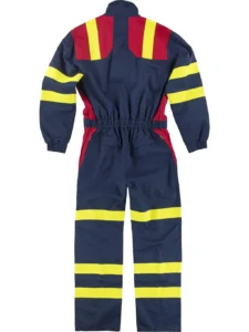 WORKTEAM Mono o Buzo Ignífugo combinado, Antiestático y Arco Eléctrico, Triple Costura, Visibilidad Realzada, Cintas Fluorescentes Amarillas y unisex - Imagen 3