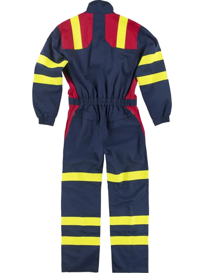 WORKTEAM Mono o Buzo Ignífugo combinado, Antiestático y Arco Eléctrico, Triple Costura, Visibilidad Realzada, Cintas Fluorescentes Amarillas y unisex - Imagen 3