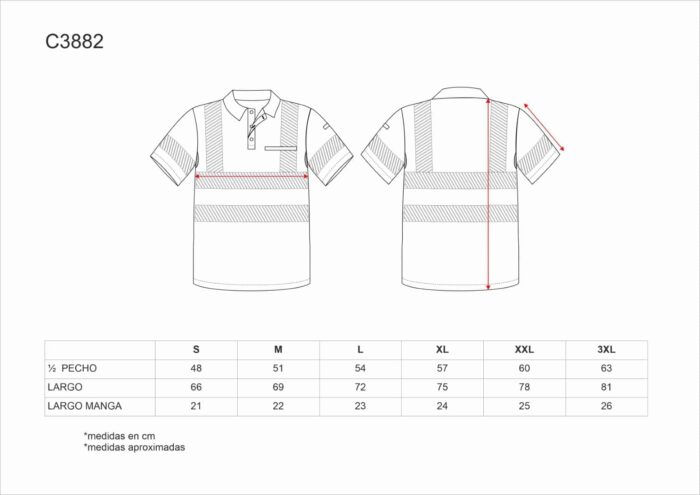 Polo hombre manga corta de Alta Visibilidad con Reflectante Segmentado y Bolsillos Funcionales: Flexibilidad y Visibilidad Superior - Imagen 3