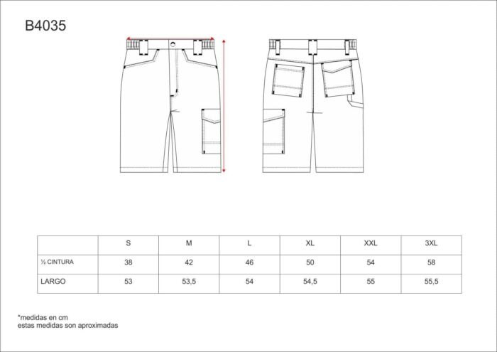 Bermuda de Trabajo Hombre Elástica | Multibolsillos con Velcro, Porta Martillo y Cintura Ajustable - Imagen 9