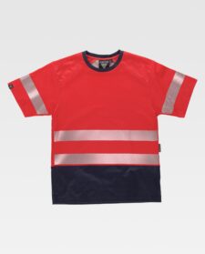 WORKTEAM Camiseta Manga Corta Alta Visibilidad con interior de Algodón. Reflectantes segmentadas y rejilla. Unisex - Imagen 3