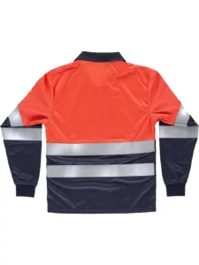 WorkTeam Polo Rojo ALTA VISIBILIDAD Combinado Manga Larga. Cintas Reflectantes Torso y Mangas. EN ISO 20471:2013 Hombre - Imagen 2