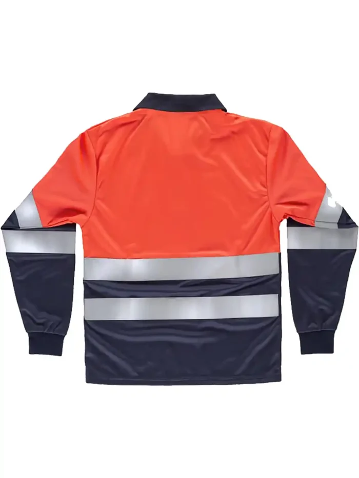 WorkTeam Polo Rojo ALTA VISIBILIDAD Combinado Manga Larga. Cintas Reflectantes Torso y Mangas. EN ISO 20471:2013 Hombre - Imagen 2