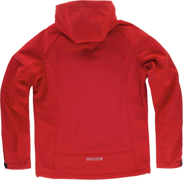 WORKTEAM Chaqueta Softshell , Cortavientos Transpirable y Repelente al Agua, Interior Polar Térmico, Capucha Ajustable y Detalles Reflectantes, Ropa Laboral Resistente. Unisex - Imagen 2
